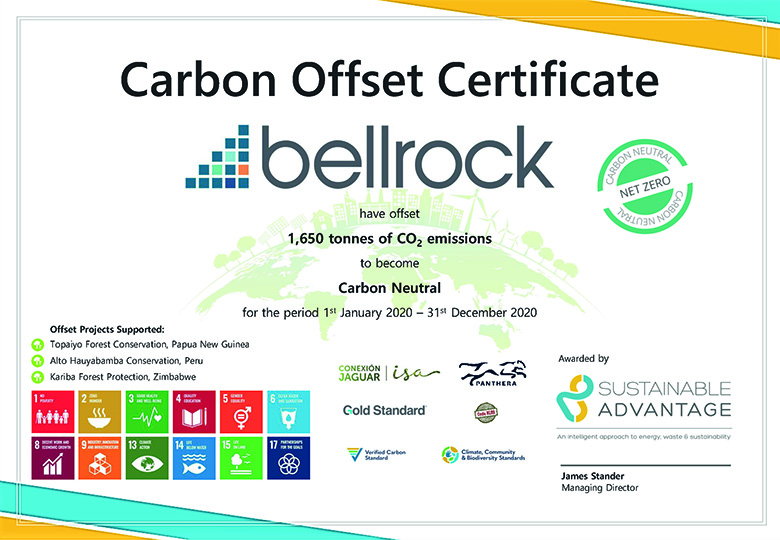 Bellrock Offset Certificate FY20